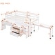 preview thumbnail 24 of 34, Wooden Loft Bed with Desk and Drawers, Lateral Portable Desk
