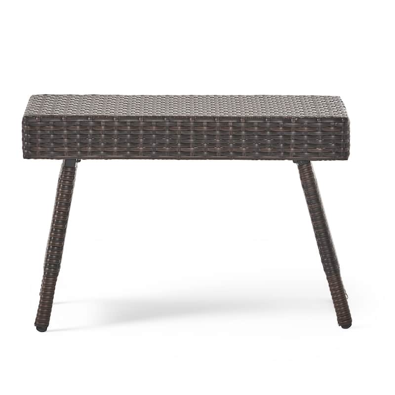 Salem Wicker Outdoor Folding Side Table by Christopher Knight Home