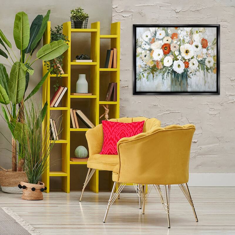 Stupell Ivory & Ruby Bouquet Framed Floater Canvas Wall Art Design By Franklyn Gregory