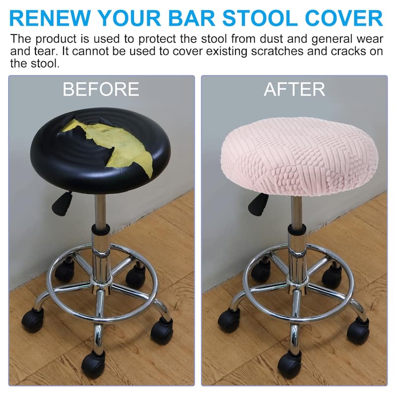 2Pcs Bar Stool Cover, Elastic Bar Stool Seat Covers for 14"-18" Chair
