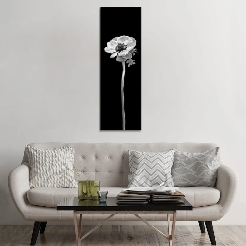 iCanvas "Anemone Coronaria - Panoramic Dark Design" by Melanie Viola Canvas Print - 60x20x1.5