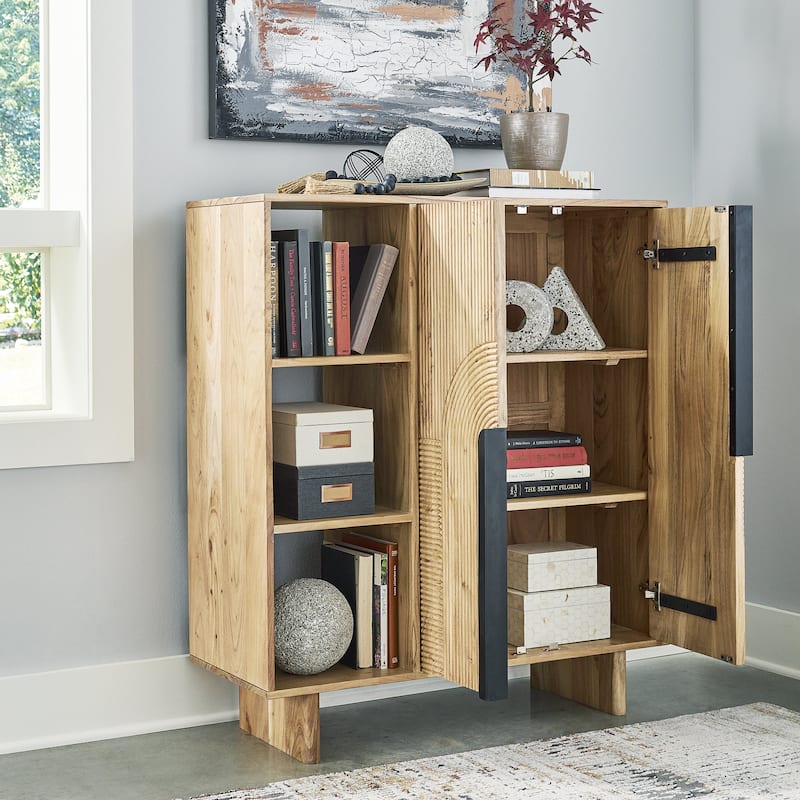 Signature Design by Ashley Kierwell Natural Accent Cabinet - 39.5" W x 16.75" D x 45.63" H