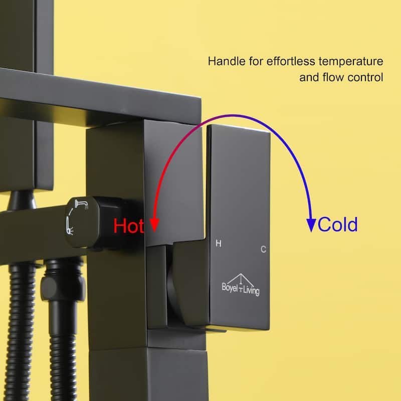 Freestanding Floor Mount Single Handle Bath Tub Filler Bath Tub Faucet
