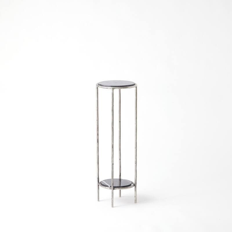 Leif Iron Pedestal Table - Nickel - Small