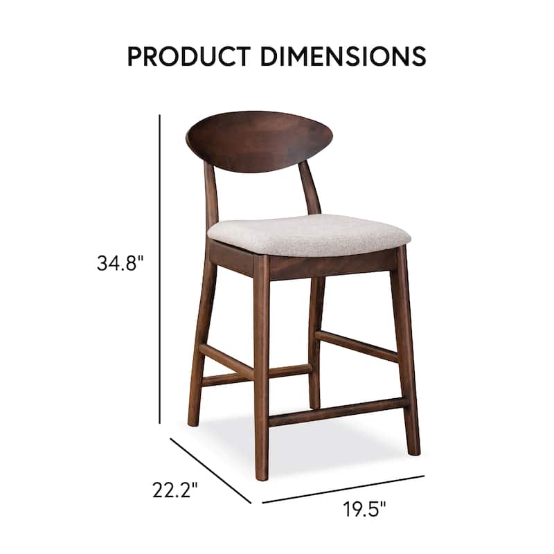 Furniture of America Abigail V Mid-Century Modern 5-Piece Walnut 53-inch 2-Leaf Extendable Counter Height Dining Set