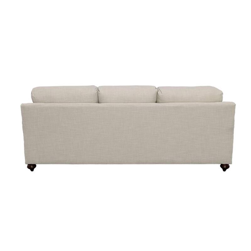 Linen-Like Fabric Sofa with Recessed Arms