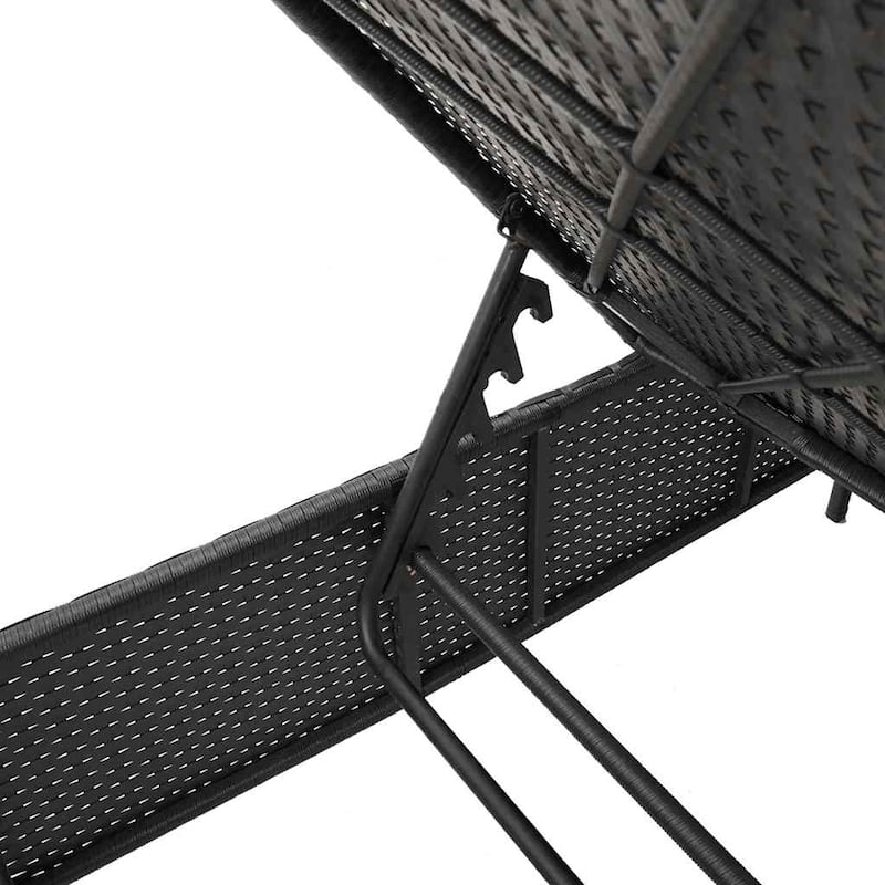 vidaXL Sun Lounger Set with Cushion Outdoor Chaise Lounge 3 Piece Poly Rattan