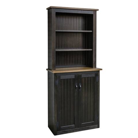 72-inch Tall Lodge Style China Cabinet with 3 Display Shelves and 2 Doors