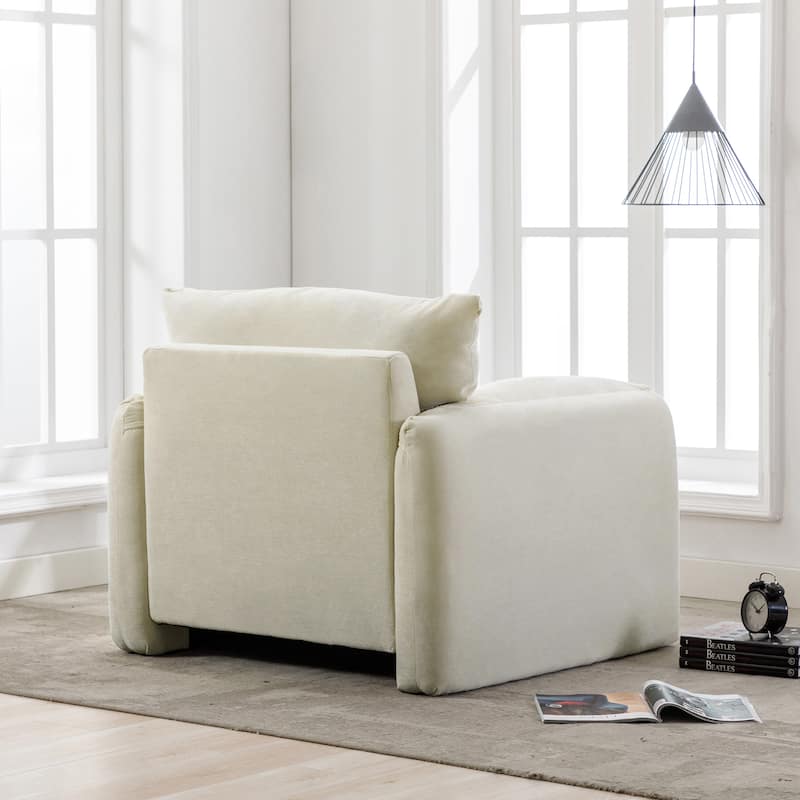 Single Sofa Chairs for Living Room Accent Chair Chenille Lounge Chairs Oversized Pillow Top Arms Chairs Modern Upholstered Chair
