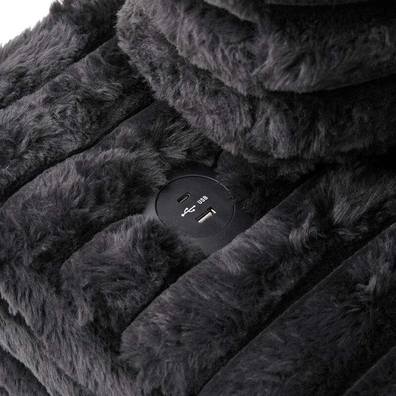 Oversized Double Chaise Lounge Sofa, Living Room 2 Seater Sofa Upholstered Sleeper Sofa Bed Daybed with USB Ports & Cup Holders