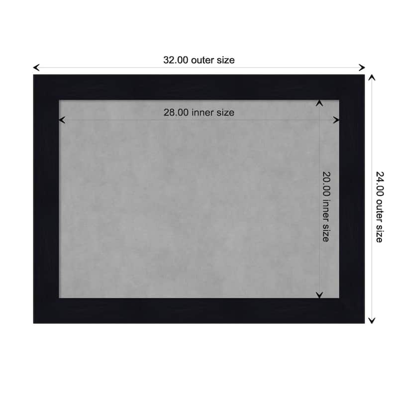 Amanti Art Shiplap Navy Framed Magnetic Board - Board Size 28x20