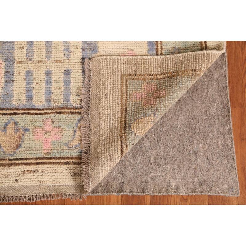 Earth Tone Oushak Turkish Rug Handmade Living Room Wool Carpet - 6'8" x 9'8"