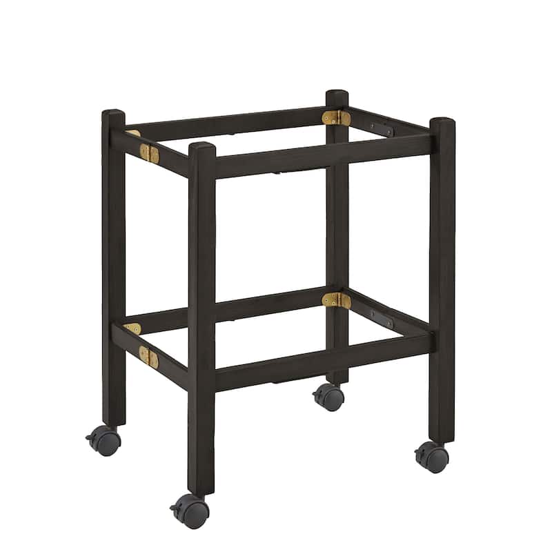 Dolores Wood Finish Folding Bar Cart with Two Detachable Trays by iNSPIRE Q Modern