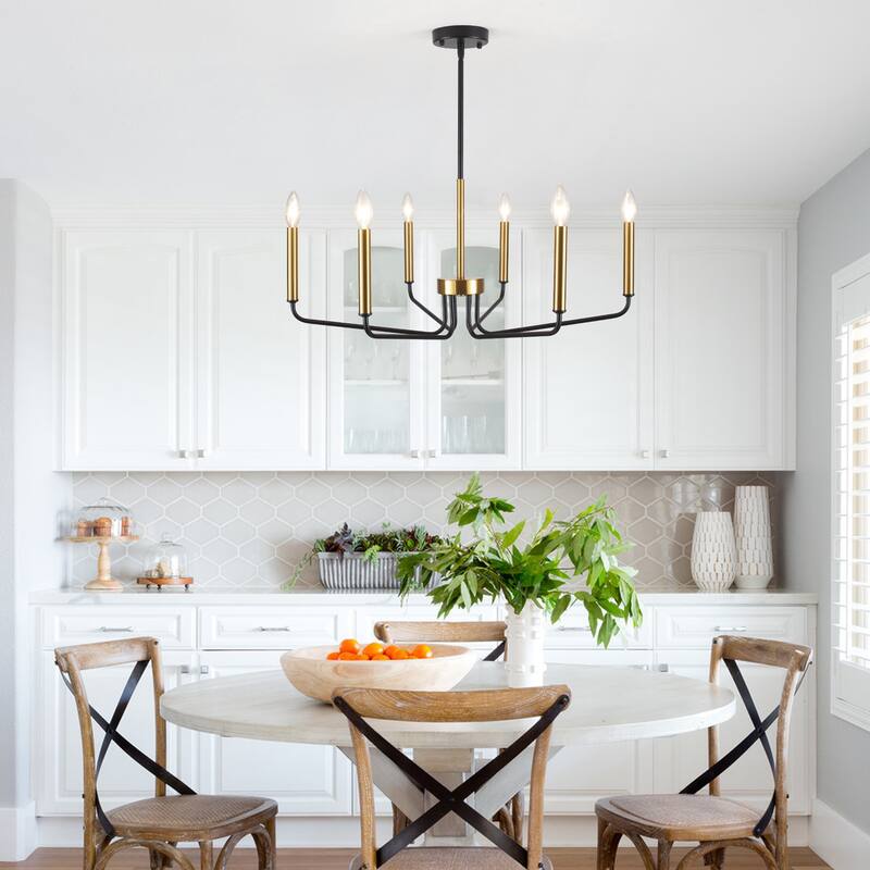6-Light Rustic Candle Style Chandelier for Dining Room, Farmhouse Chandelier for Dining Room Living Room Bedroom Kitchen