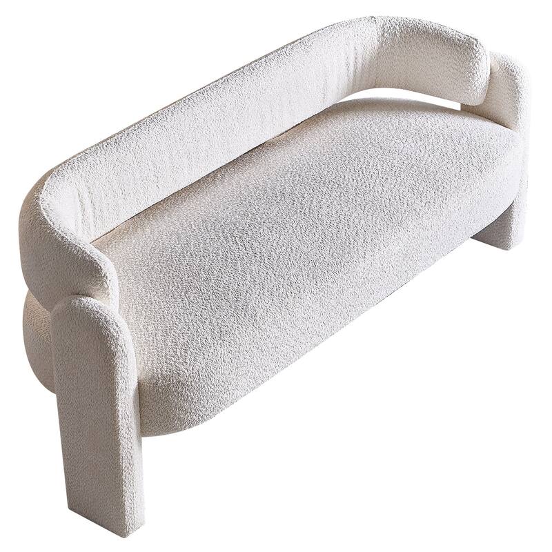 Modern Upholstered Bench Velvet Sofa with Rolled Arms, Loveseat Sofa, Chaise Sofa for Club Living Room Bedroom