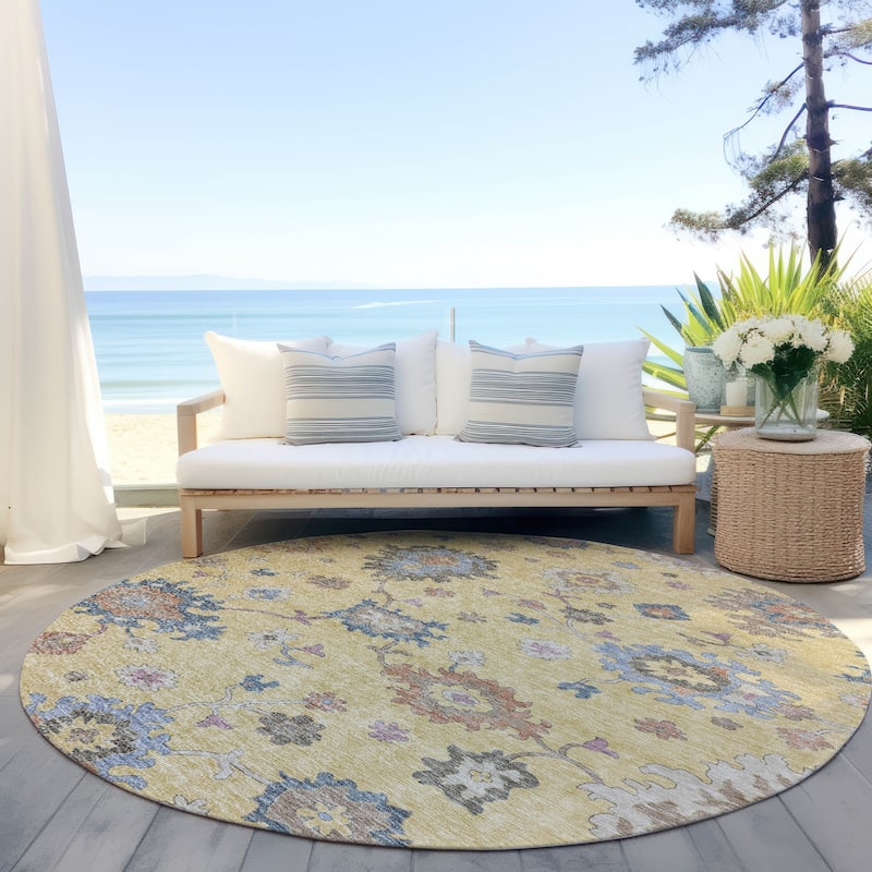 Machine Washable Indoor/ Outdoor Traditional Persian Chantille Rug