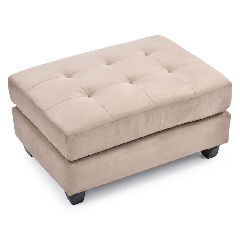 Microsuede Tufted Ottoman