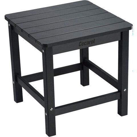 Venetian Worldwide Black Outdoor Poly Lumber All-Weather Side Table