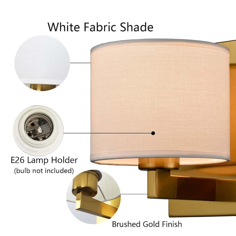 Sardinia Wall Sconces Fabric Shade Wall Lamps - Set of 2