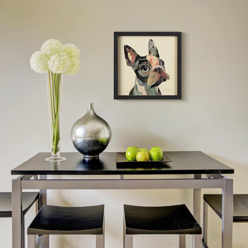 Bulldogs Close Up Alex Zeng's dimensional collage, under glass & a black shadow box frame