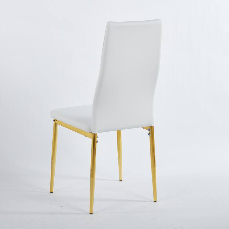 5 Pieces Dining Set, Table Metal Leg Mid-Century Dining Table and Chair