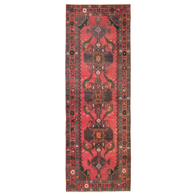 ECARPETGALLERY Hand-knotted Anadol Red Wool Rug - 3'6 x 9'11 - Red - 3'6 x 9'11