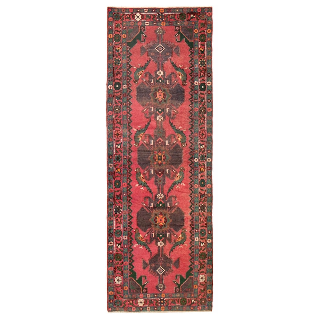 ECARPETGALLERY Hand-knotted Anadol Red Wool Rug - 3'6 x 9'11