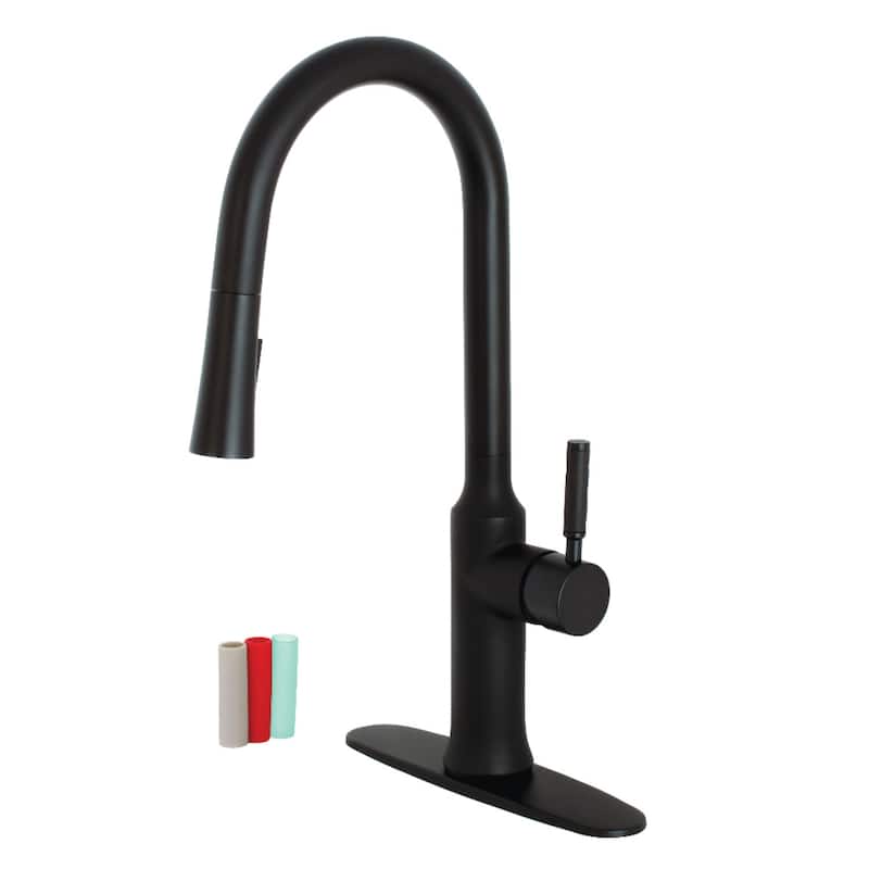 Kingston Brass Kaiser 1.8 GPM Widespread Kitchen Faucet with - Matte Black