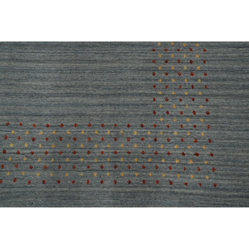 Hand Knotted Oriental 100% Wool Carpet Tribal Animal Pictorial Greys & Charcoal Gabbeh Area Rug - 9' 1'' X 9' 0''