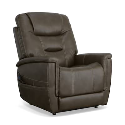 Shaw Driftwood Power Lift Recliner with Power Headrest & Lumbar by Flexsteel