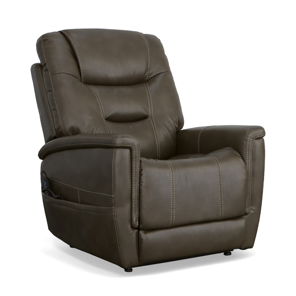 Shaw Driftwood Power Lift Recliner with Power Headrest & Lumbar by Flexsteel