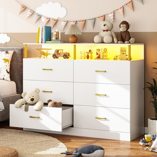 トゥ Bedroom Dresser Vibe & Dine , Modern 6 Drawer Double Dresser