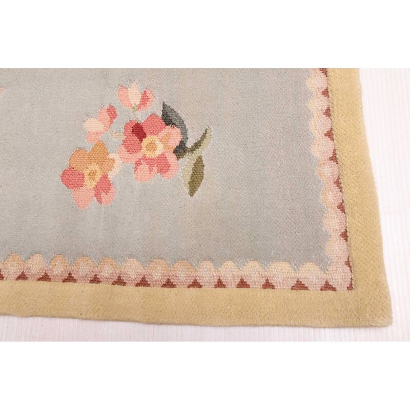 ECARPETGALLERY Hand-knotted Opulence Light Blue Wool Rug - 5'11 x 9'1