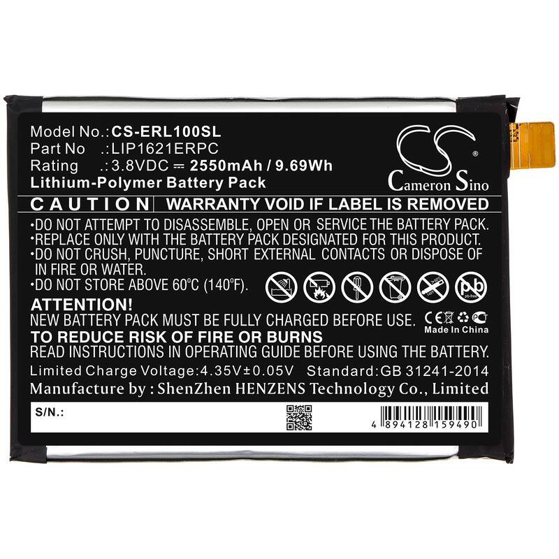 Battery for Sony G3311 G3312 G3313 Xperia L1 LTE LIP1621ERPC Mobile CS-ERL100SL - Black