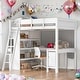 preview thumbnail 2 of 15, Modern Full Size Loft Bed with Desk and Shelf,Solid Construction and Multiple Storage Spaces for Bedroom