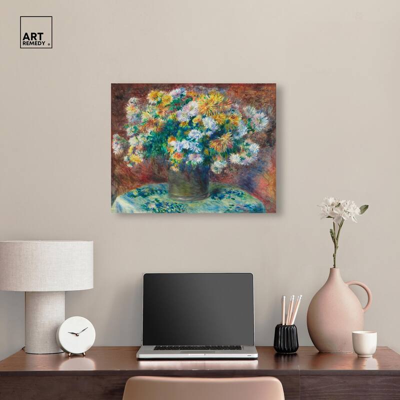 Renoir Chrysanthemum Canvas by Art Remedy, Gallery Wrapped