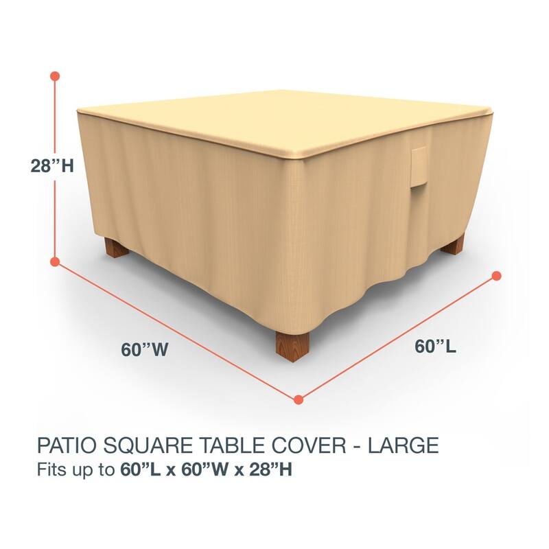 Budge Sedona Tan Outdoor Square Patio Table Cover Multiple Sizes