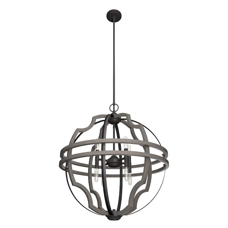 Hunter 25" Stone Creek 8-Light Pendant - Entry, Dining Room, Kitchen Island - Modern Farmhouse, Rustic, Transitional