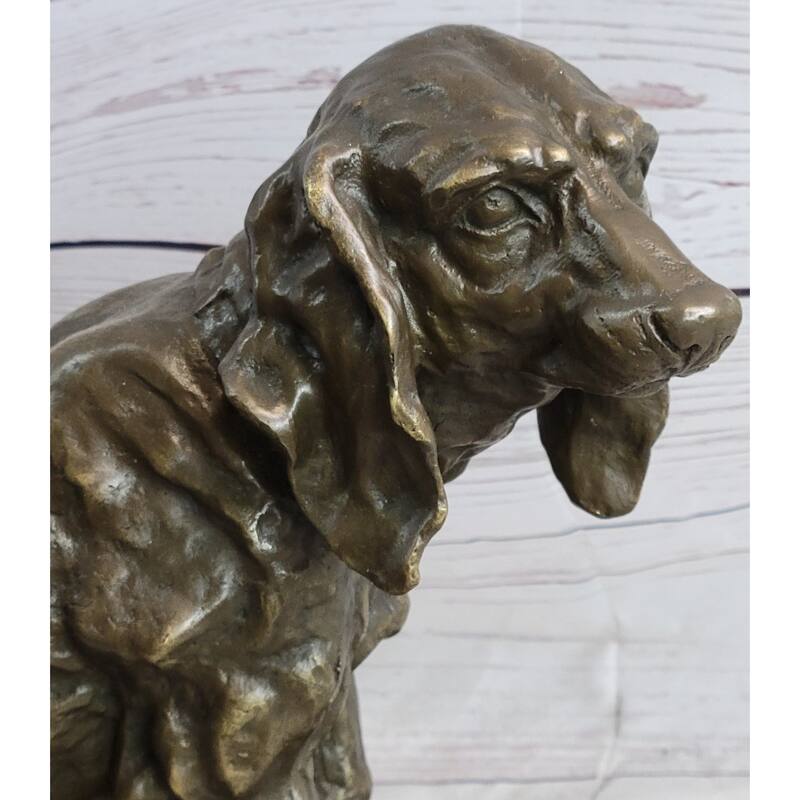 Bet Hound Imitative Dog Figure Art Deco Bronze Sculpture On Marble Base Figurine Gift