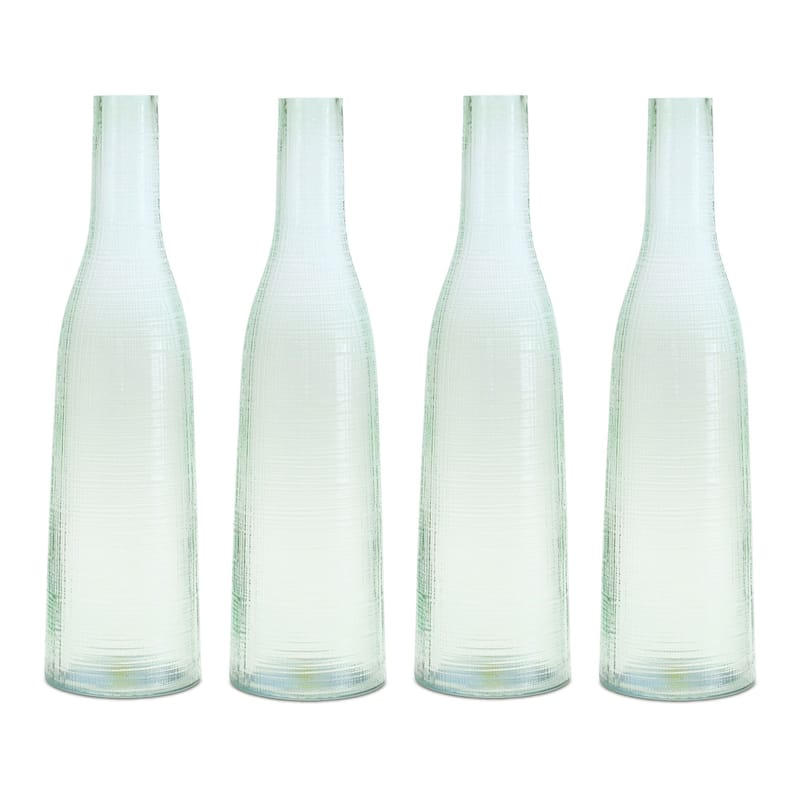 Glass Decorative Bottle Vases - 16.75" - Green - Set of 4