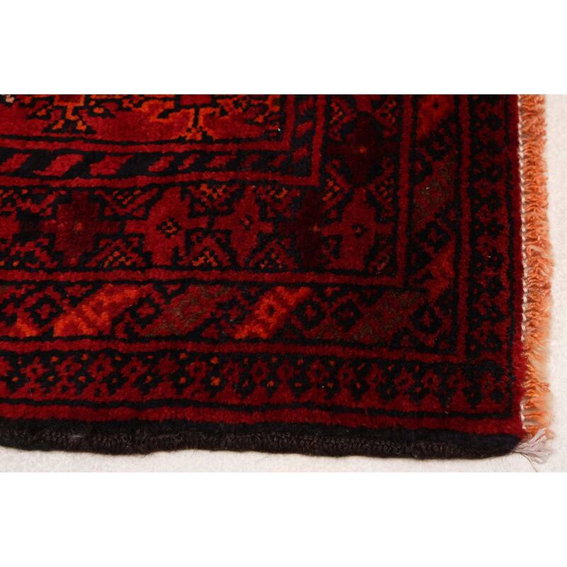 ECARPETGALLERY Hand-knotted Teimani Red Wool Rug - 3'11 x 6'3