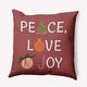 preview thumbnail 1 of 1, Peace Love Joy Accent Pillow Ligonberry Punch - 16" x 16"