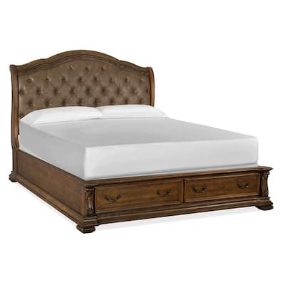 Magnussen Home Durango Willadeene Brown Upholstered Sleigh Storage Bed
