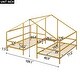 preview thumbnail 7 of 11, Twin Size Triangular House Beds Platform Bed Daybed with Built-in Table,Shared Two Twin Beds for Bedroom