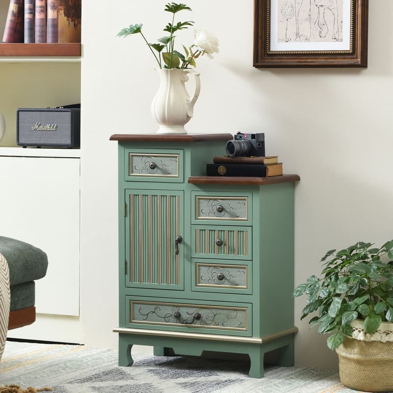 Farmhouse Handcrafted Wood Accent Chest Dresser