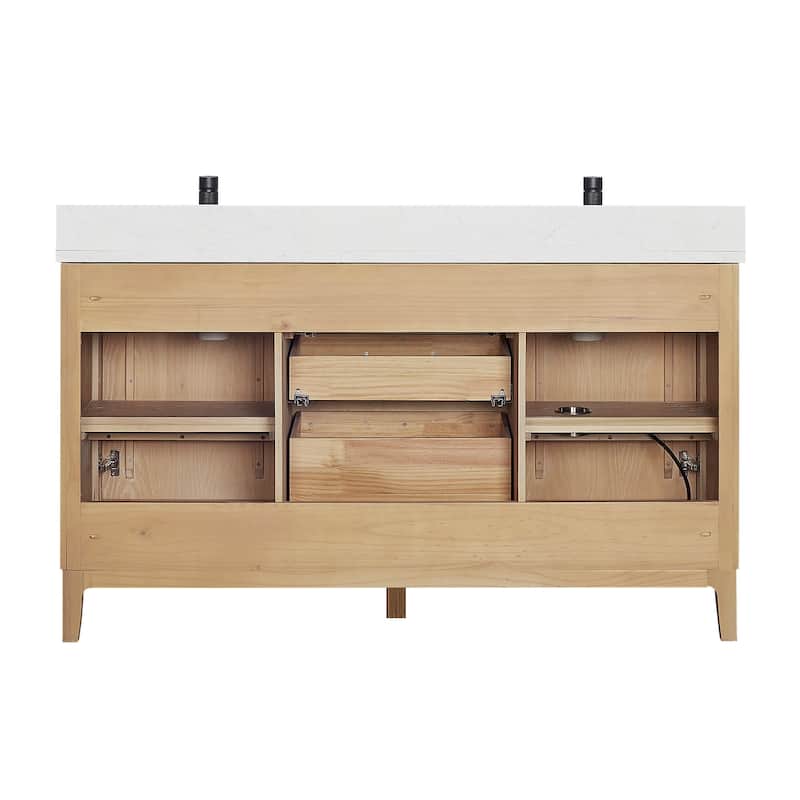 Miseno MV-NM-GARA60M-GWT Gara 60" Free Standing Double Basin Vanity