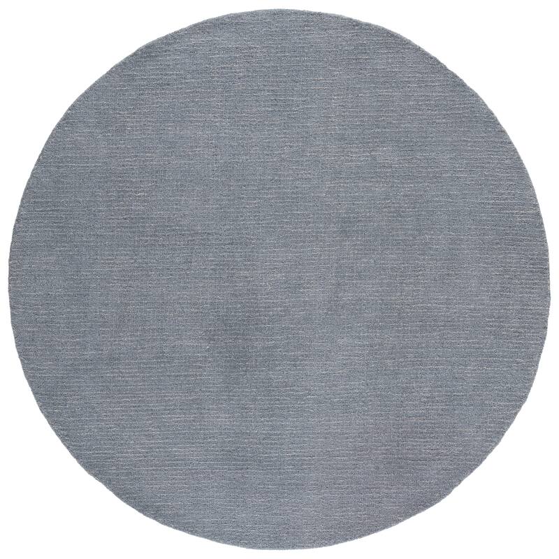 SAFAVIEH Handmade Abstract Aira Contemporary Wool Rug - 6' Round - Grey/Denim