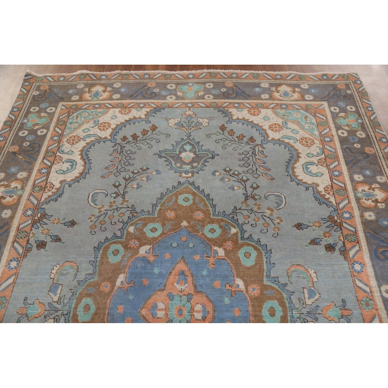 Tabriz Persian Vintage Area Rug Handmade Wool Carpet - 6'3" x 9'4"