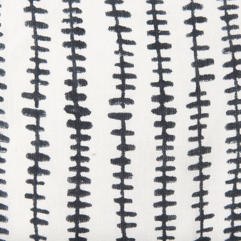 Jenna Cream w/ Black Print Linen Square Decorative Pillow Cover - 22.0L x 22.0W x 0.2H