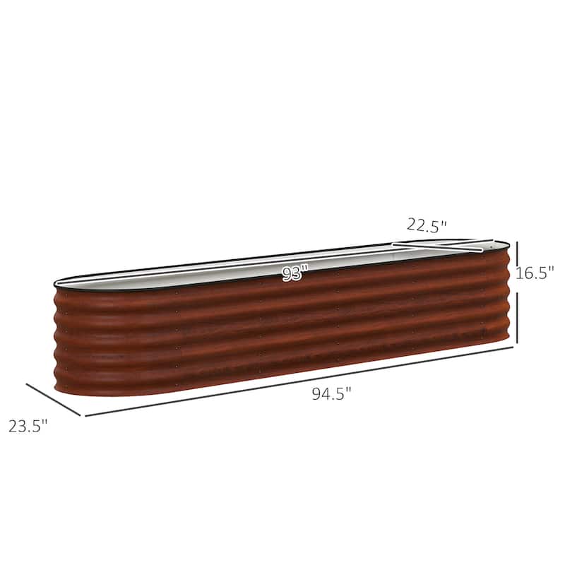 Outsunny 7.9' x 2' x 1.4' Galvanized Raised Garden Bed Kit, Outdoor Metal Elevated Planter Box